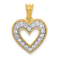 14K Yellow Gold 0.25 Carat Lab Grown Diamond VS SI+ G+ Complete Heart Pendant view 1