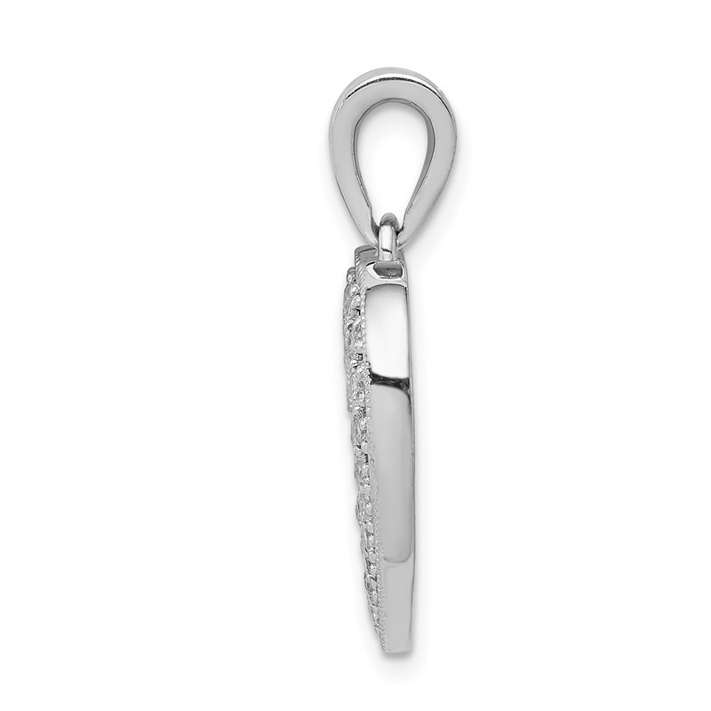 14k White Gold 1/3 carat Lab Grown Diamond VS/SI+ G+ Complete Heart Pendant
