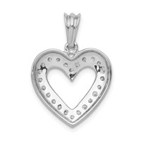 14K White Gold 0.33 Carat Lab Grown Diamond VS SI+ G+ Complete Heart Pendant view 3
