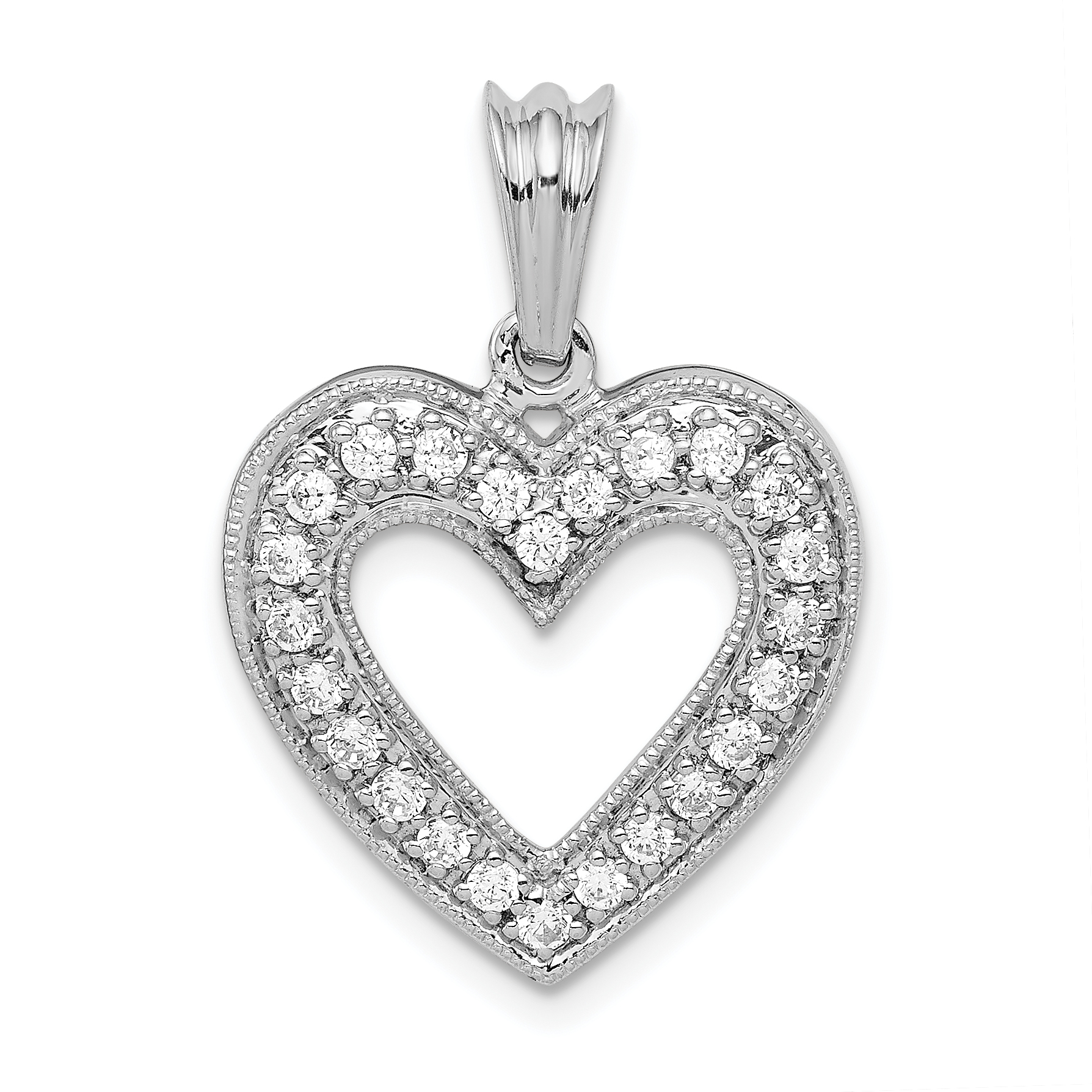 14k White Gold 1/3ct. Diamond Heart Pendant (PM4861-033-WA)