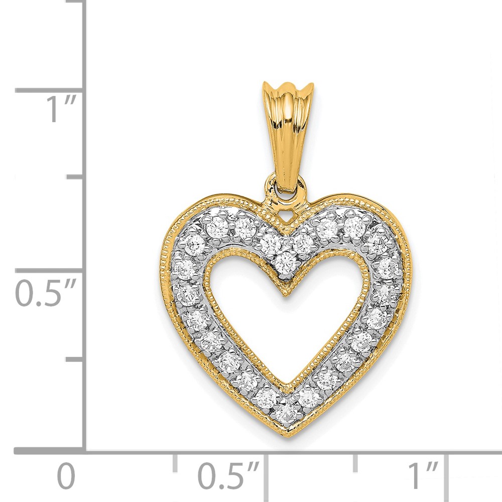 14k 1/3ct. Diamond Heart Pendant (PM4861-033-YA)