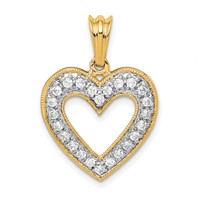 14K Yellow Gold 0.33 Carat Lab Grown Diamond VS SI+ G+ Complete Heart Pendant view 1
