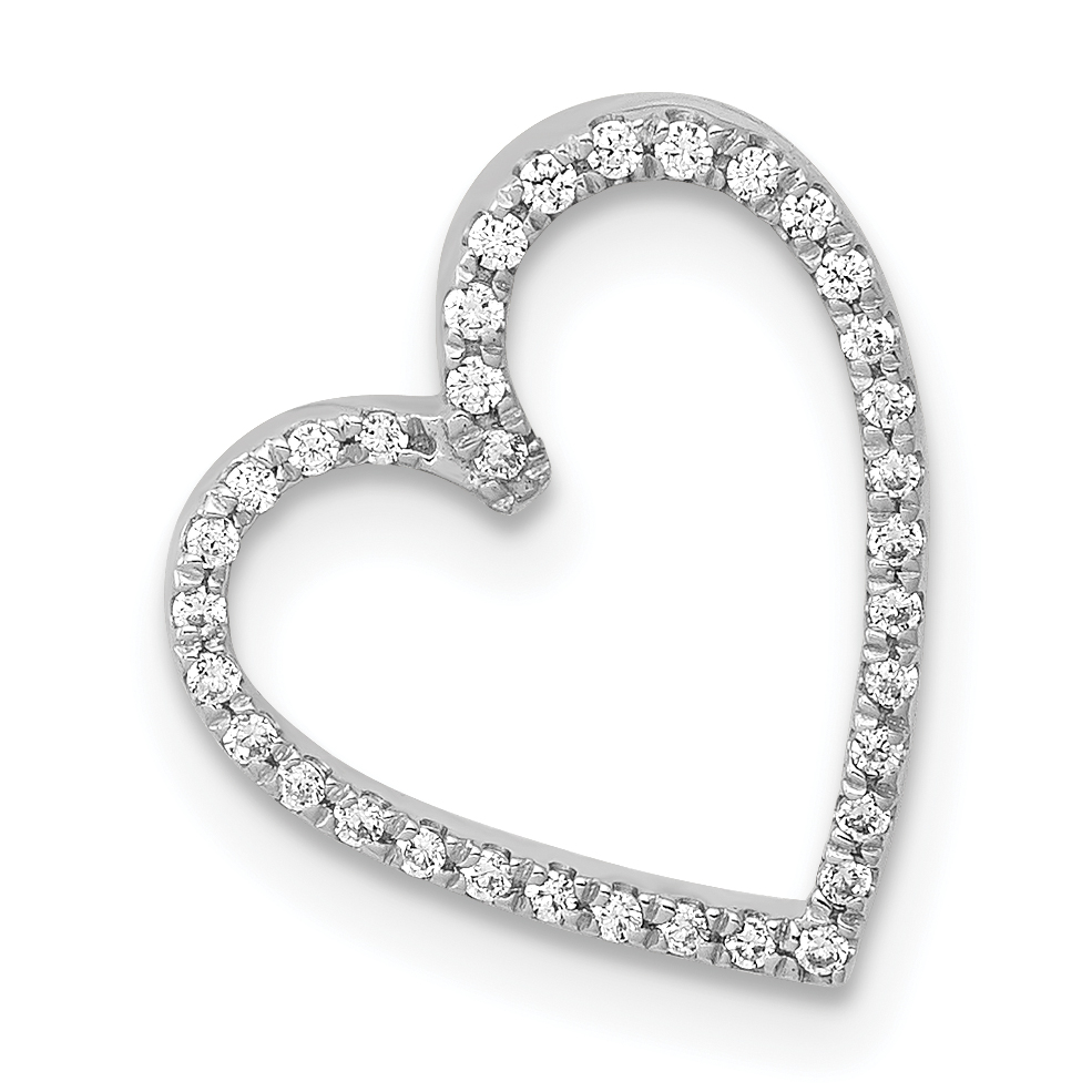 14k White Gold 1/10ct. Diamond Vintage Heart Chain Slide (PM4862-010-WA)