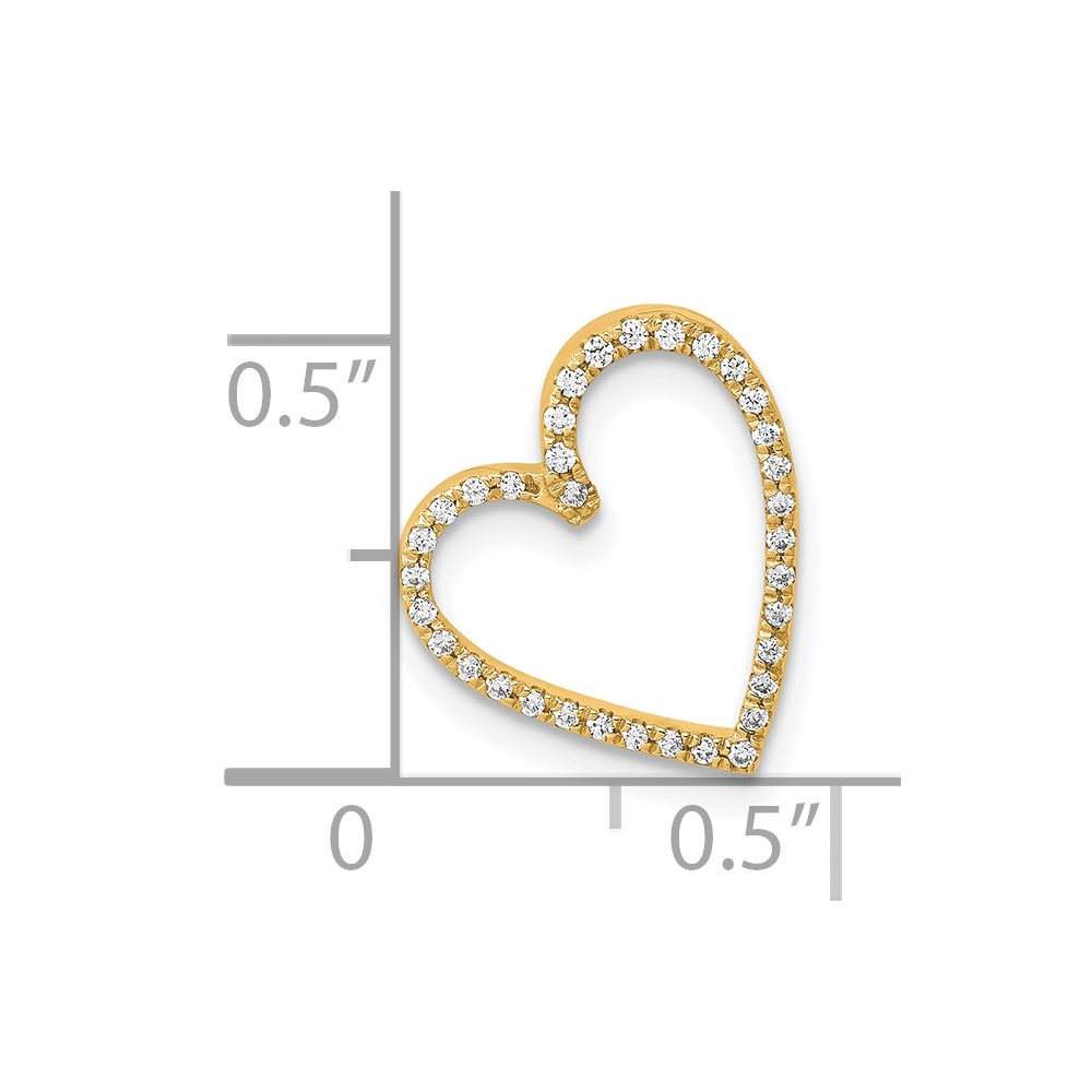 14k 1/10ct. Diamond Vintage Heart Chain Slide (PM4862-010-YA)