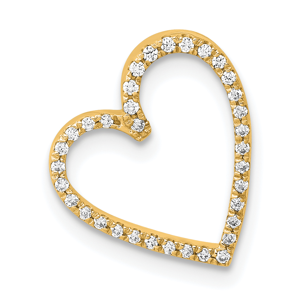 14k 1/10ct. Diamond Vintage Heart Chain Slide (PM4862-010-YA)