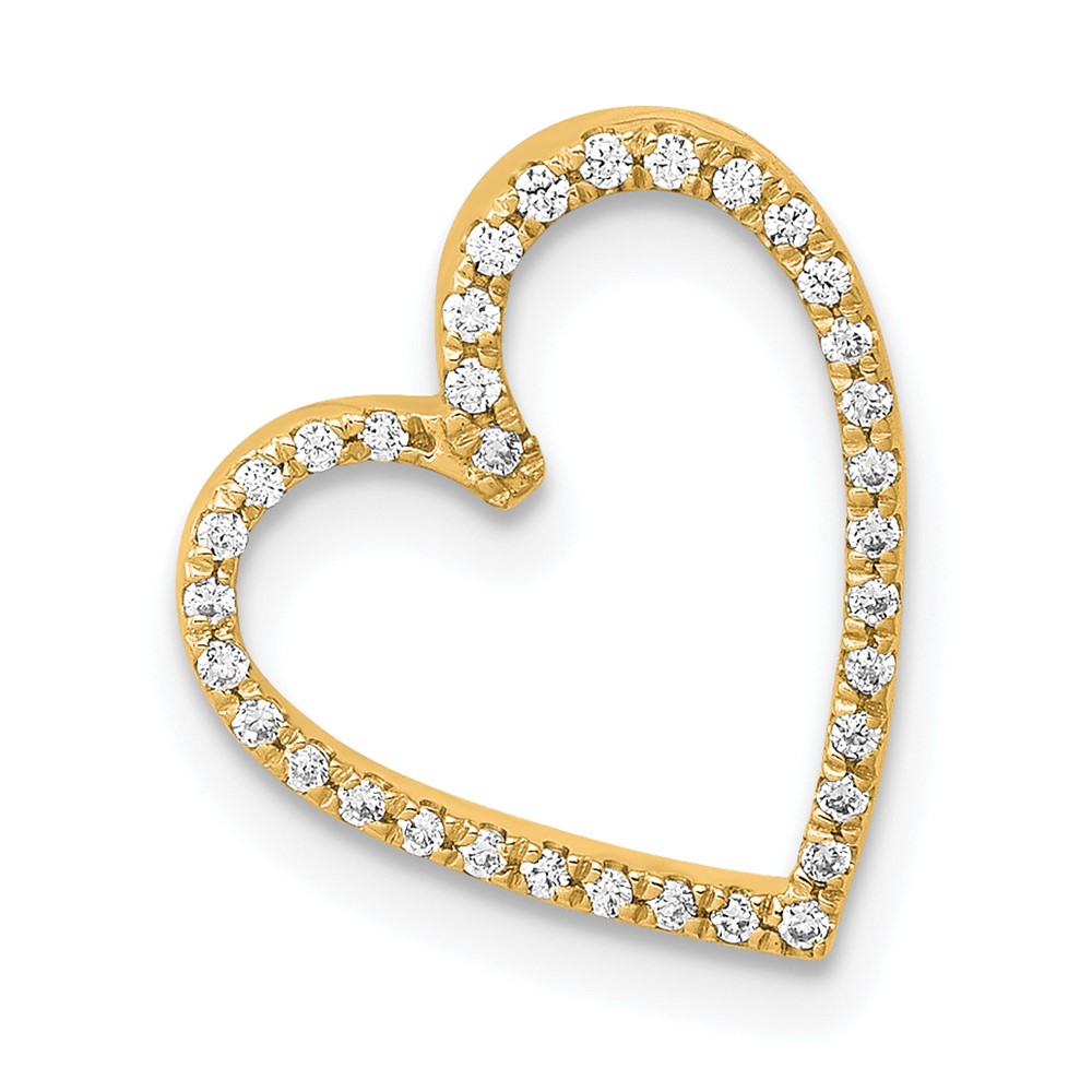 14k 1/10ct. Diamond Vintage Heart Chain Slide (PM4862-010-YA)