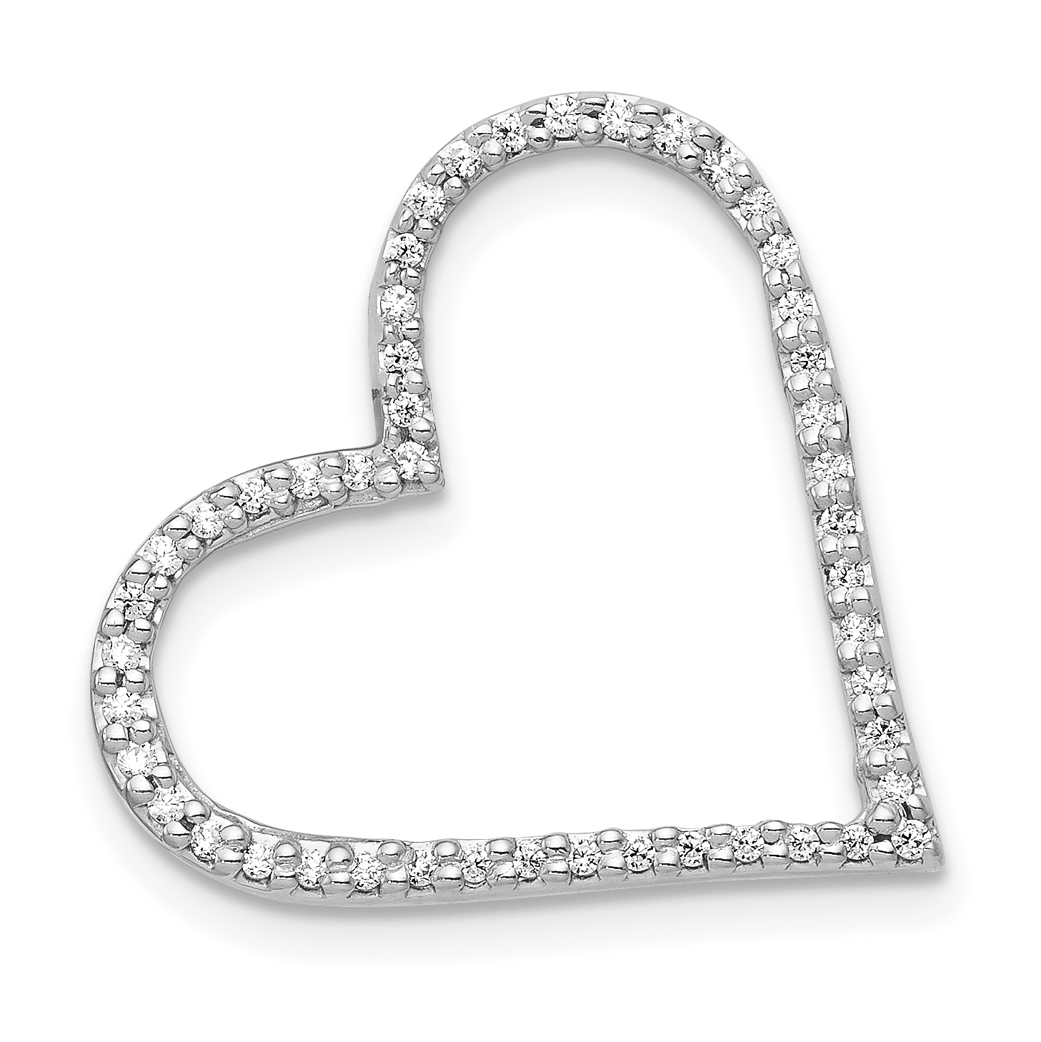 14k White Gold 1/6ct. Diamond Heart Chain Slide (PM4863-016-WA)
