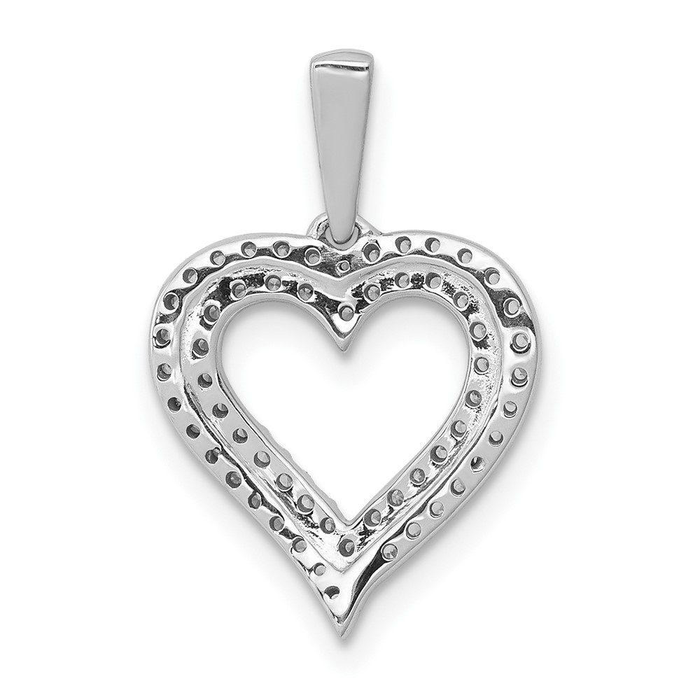 10K White Gold 1/4ct. Diamond 2-row Heart Pendant (PM4864-025-1WA)