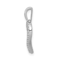 14K White Gold 0.25 Carat Lab Grown Diamond VS SI+ G+ Complete Double Row Heart Pendant view 2