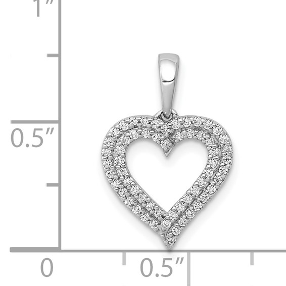 Diamond Double Row Heart Pendants