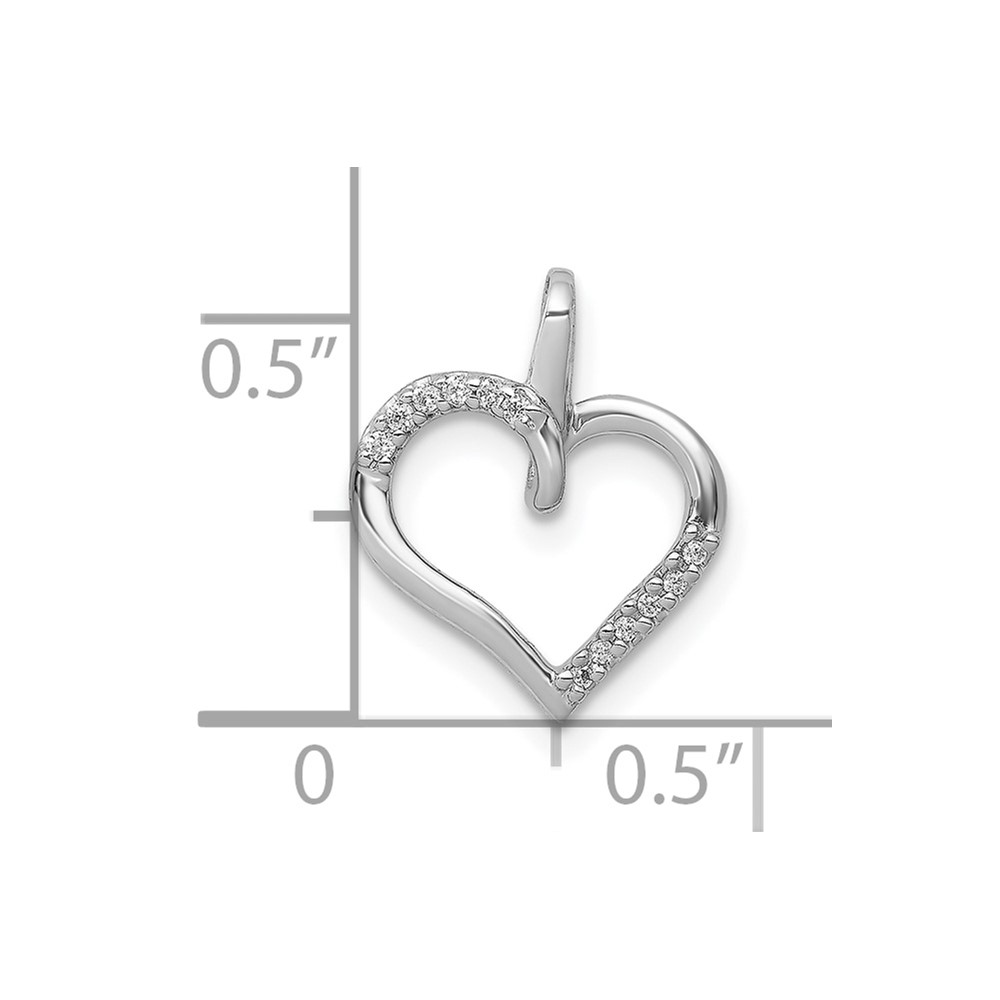 10K White Gold 1/20ct. Diamond Heart Pendant (PM4867-005-1WA)