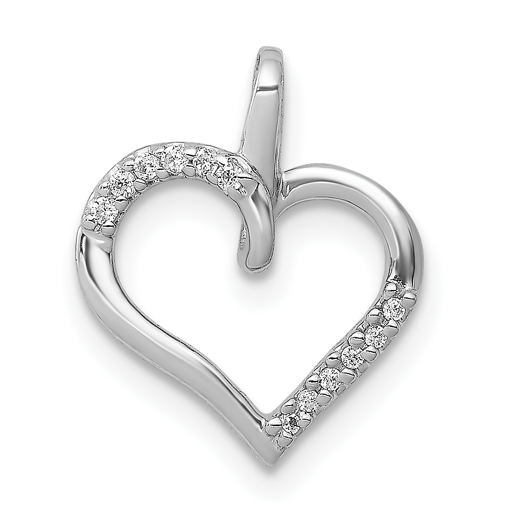 10K White Gold 1/20ct. Diamond Heart Pendant (PM4867-005-1WA)