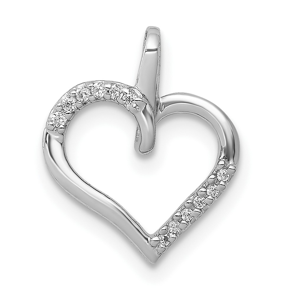 10K White Gold 1/20ct. Diamond Heart Pendant (PM4867-005-1WA)