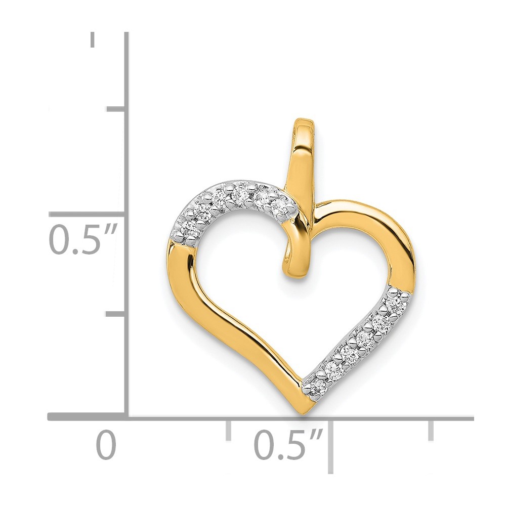 14k 1/10ct. Diamond Heart Pendant (PM4867-010-YA)