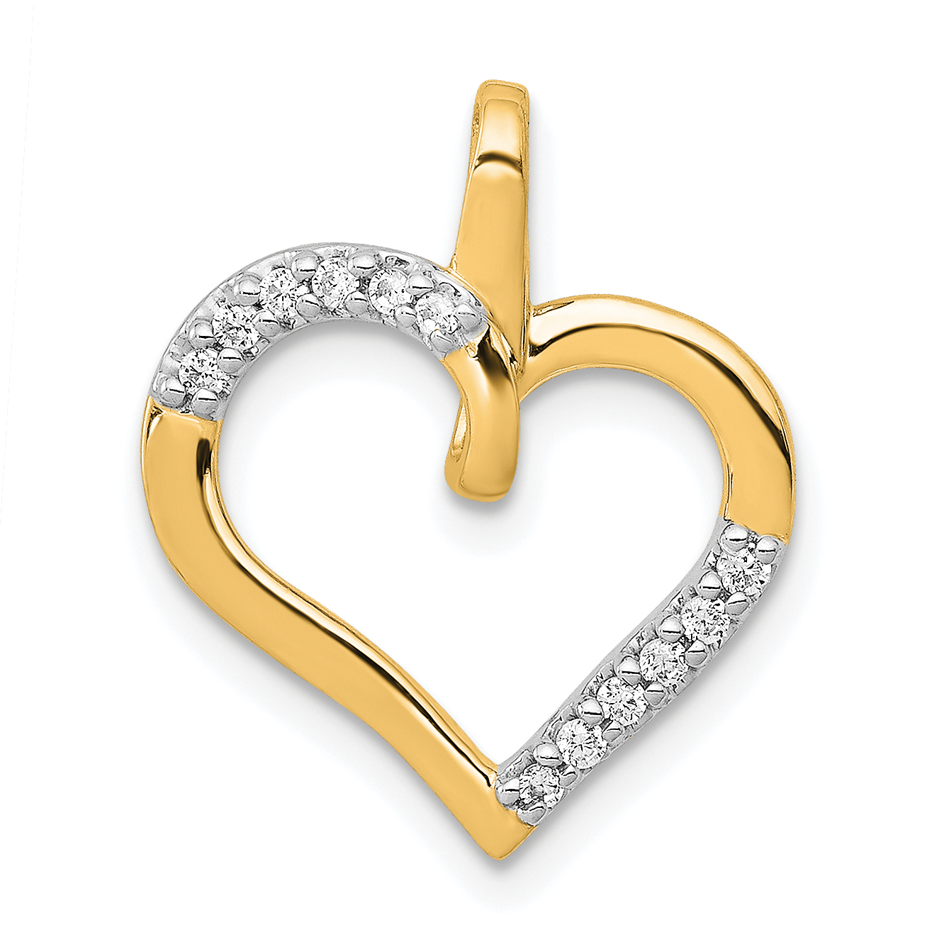14k 1/10ct. Diamond Heart Pendant (PM4867-010-YA)