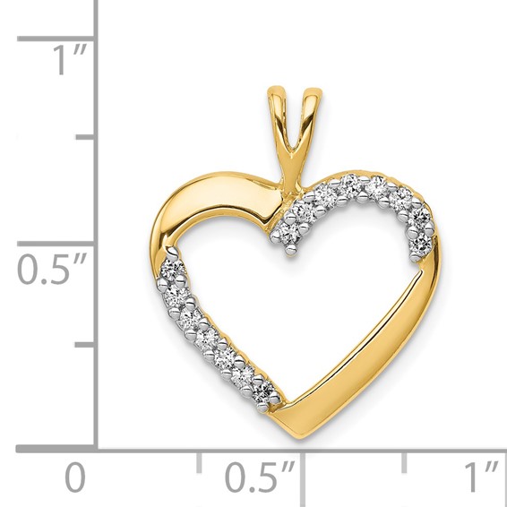 Gold Fancy Diamond Heart Pendant
