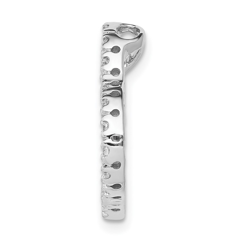14k White Gold 1/5 carat Lab Grown Diamond VS/SI+ G+ Complete Heart Chain Slide Pendant