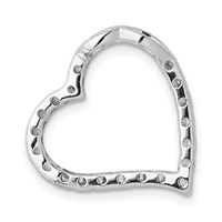 14K White Gold 0.20 Carat Lab Grown Diamond VS SI+ G+ Complete Heart Chain Slide Pendant view 3
