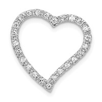 14K White Gold 0.20 Carat Lab Grown Diamond VS SI+ G+ Complete Heart Chain Slide Pendant view 1