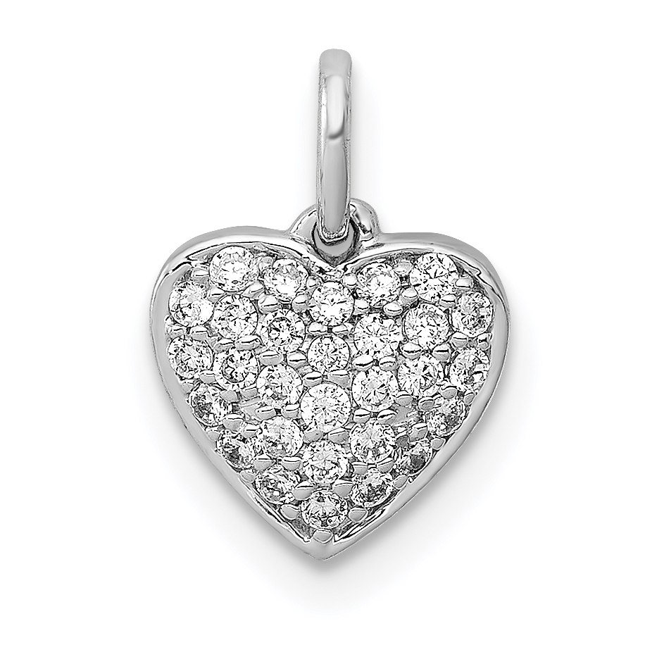 14k White Gold 1/5ct. Diamond Heart Pendant (PM4872-020-WA)