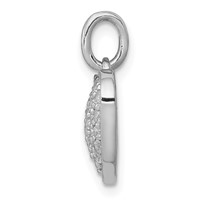 14K White Gold 0.50 Carat Lab Grown Diamond VS SI+ G+ Complete Cluster Heart Pendant view 2