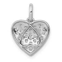 14K White Gold 0.50 Carat Lab Grown Diamond VS SI+ G+ Complete Cluster Heart Pendant view 3