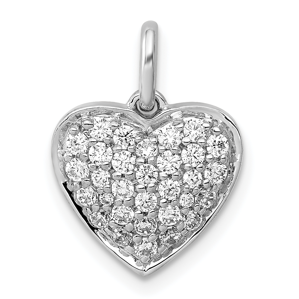 14k White Gold 1/2 carat Lab Grown Diamond VS/SI+ G+ Complete Cluster Heart Pendant (PM4876-050-WLG)