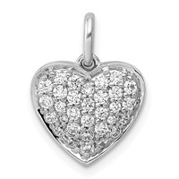 14K White Gold 0.50 Carat Lab Grown Diamond VS SI+ G+ Complete Cluster Heart Pendant view 1