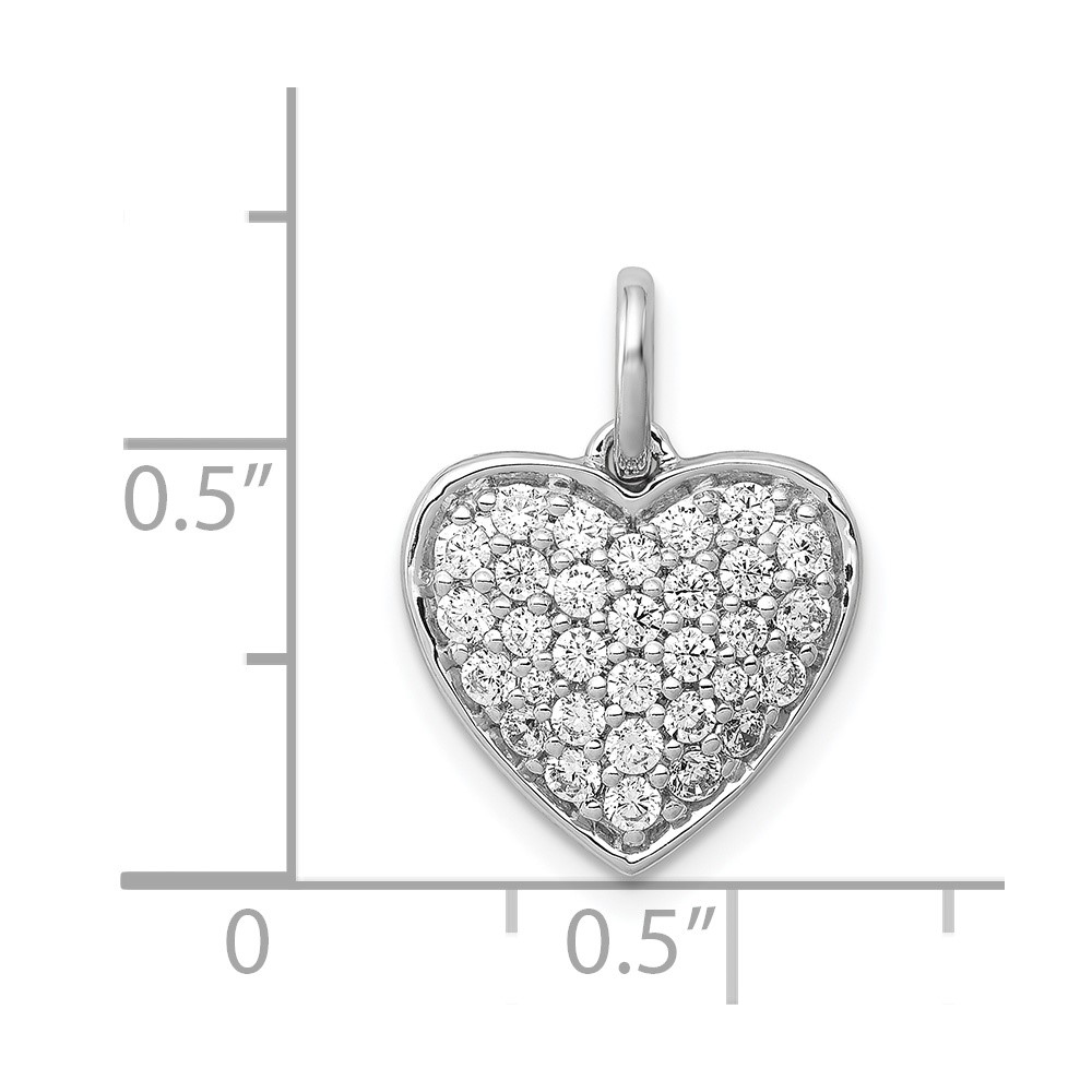 14k White Gold 5/8ct. Diamond Heart Pendant (PM4877-062-WA)
