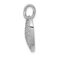 14K White Gold 1 Carat Lab Grown Diamond VS SI+ G+ Complete Cluster Heart Pendant view 2