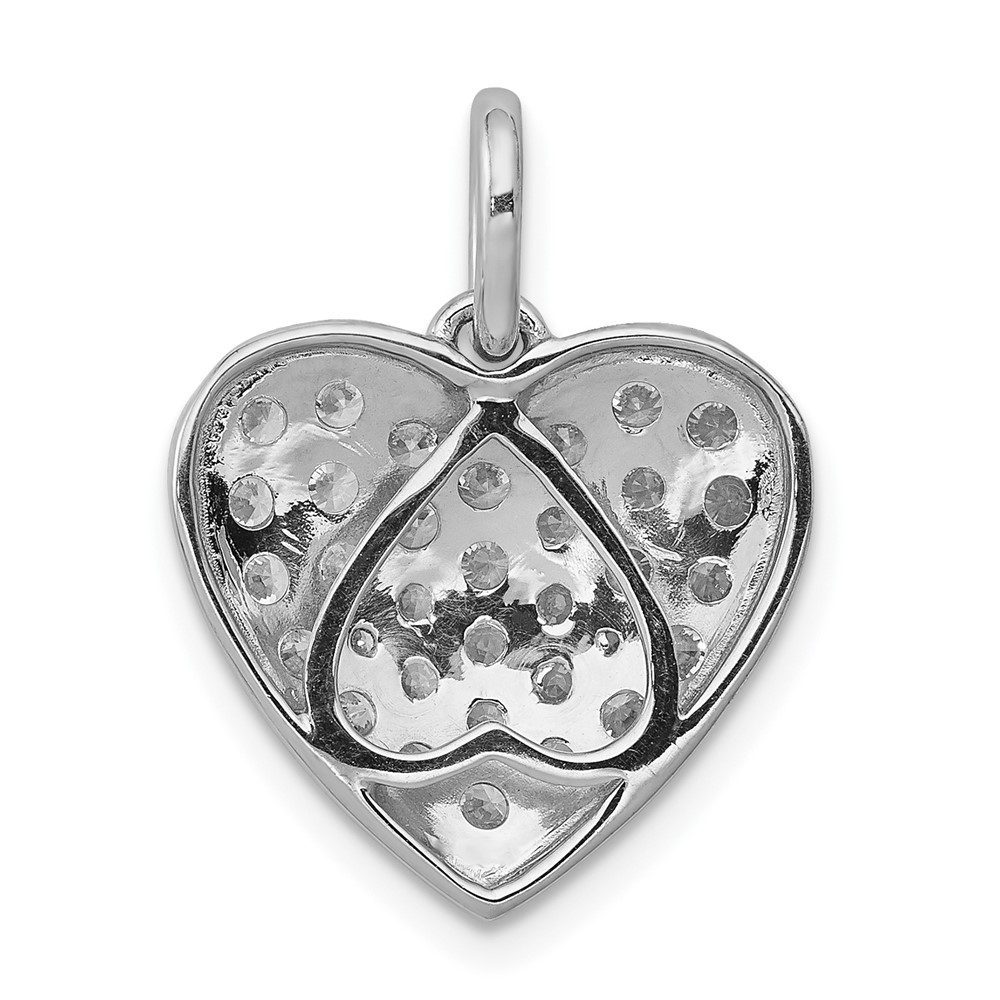 14k White Gold 1 carat Lab Grown Diamond VS/SI+ G+ Complete Cluster Heart Pendant (PM4878-100-WLG)