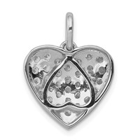 14K White Gold 1 Carat Lab Grown Diamond VS SI+ G+ Complete Cluster Heart Pendant view 3