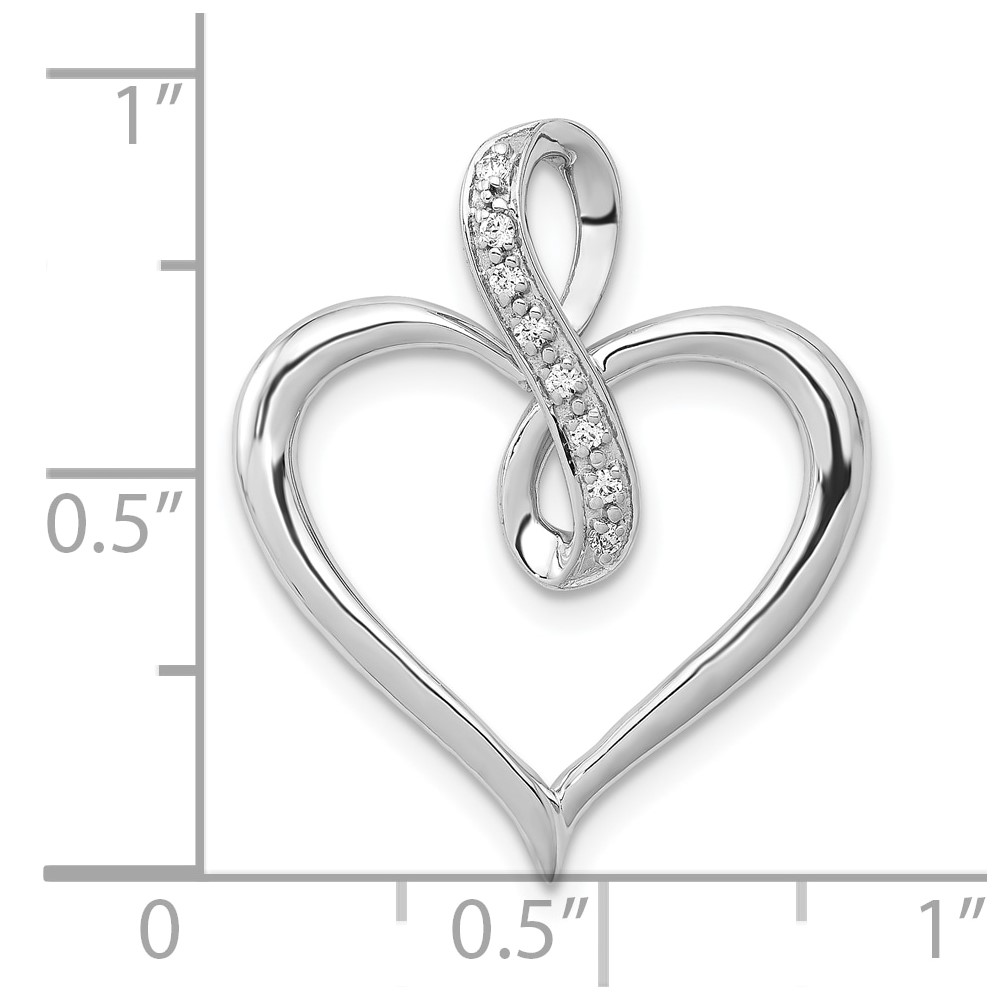 10k White Gold 1/20ct. Diamond Heart and Infinity Pendant (PM4884-005-1WA)