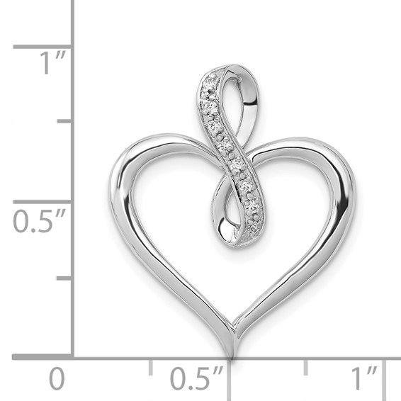 Gold Diamond Heart and Infinity Pendant