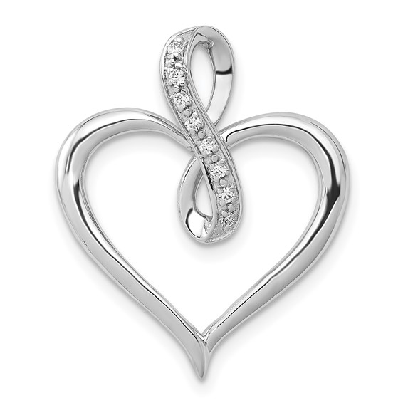 Gold Diamond Heart and Infinity Pendant