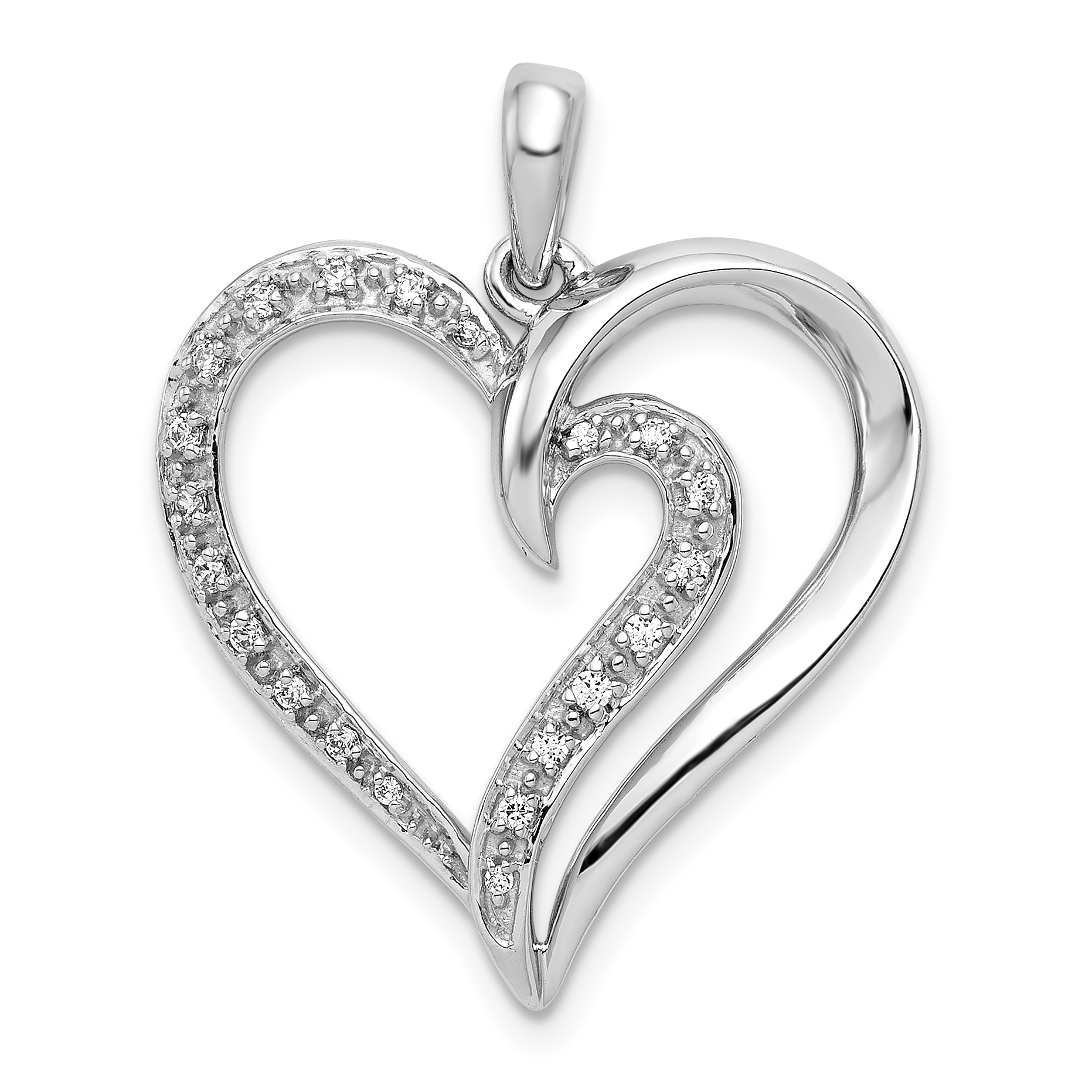 14k White Gold 1/10ct. Diamond Heart Pendant (PM4885-010-WA)