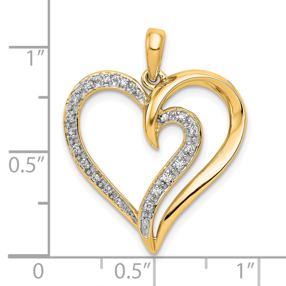 14k 1/10ct. Diamond Heart Pendant (PM4885-010-YA)