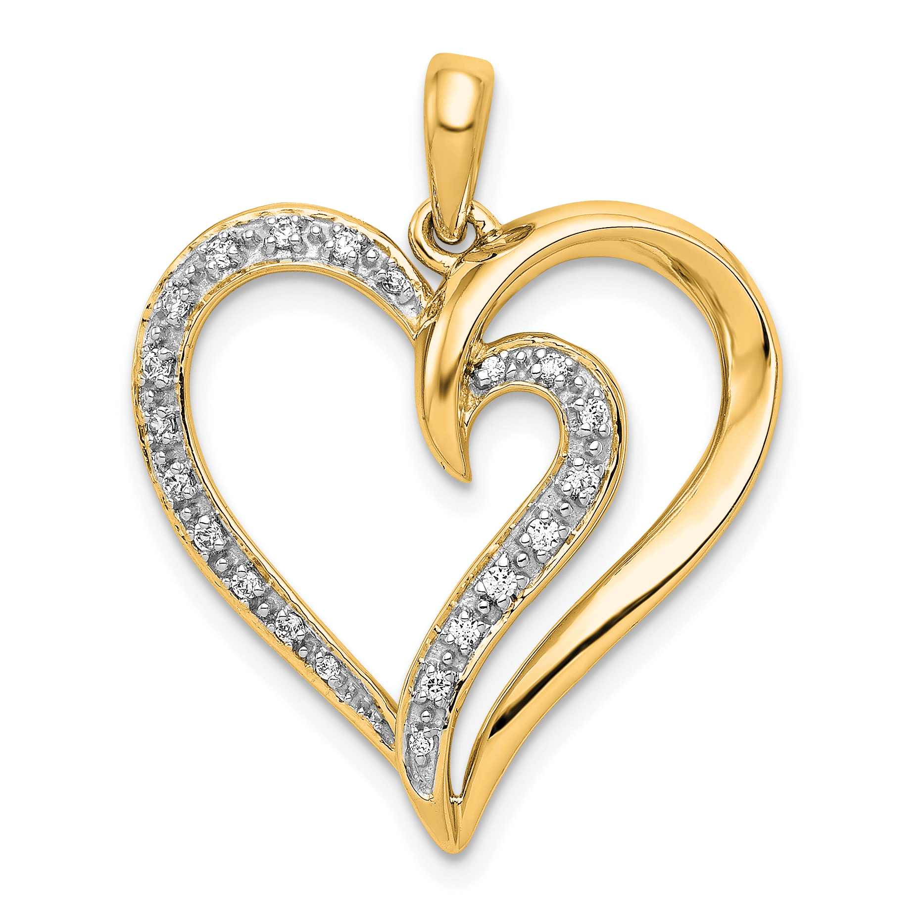 14k 1/10ct. Diamond Heart Pendant (PM4885-010-YA)