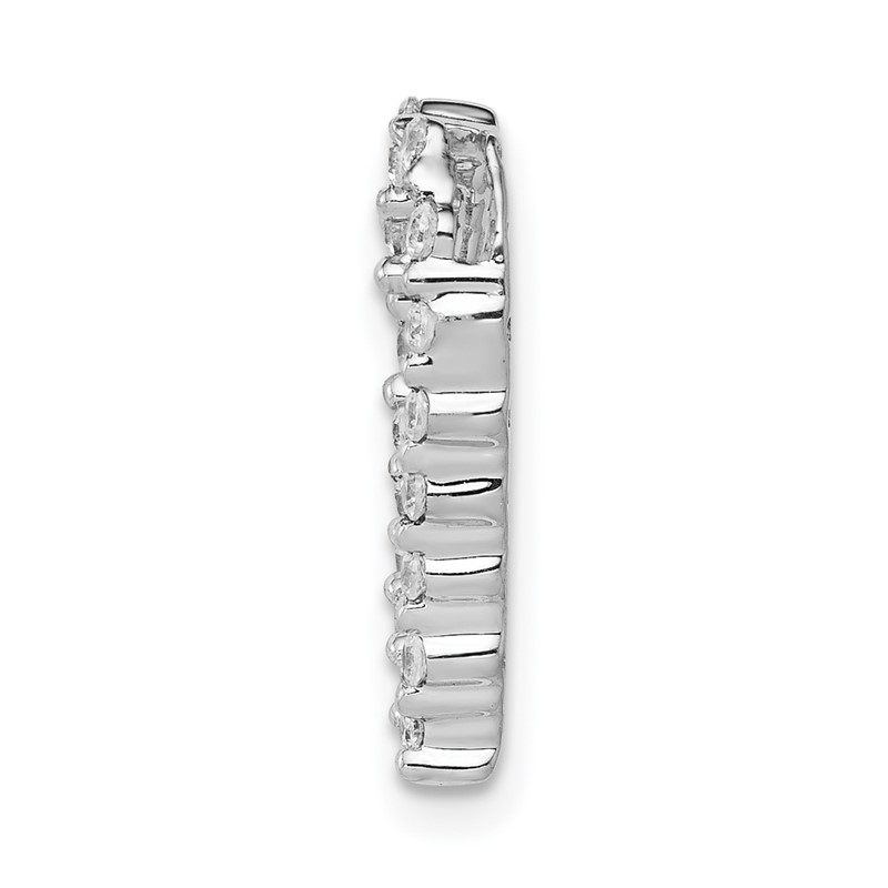 14k White Gold 1/5 carat Lab Grown Diamond VS/SI+ G+ Complete Heart Chain Slide Pendant
