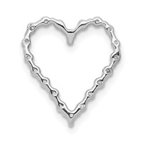14K White Gold 0.20 Carat Lab Grown Diamond VS SI+ G+ Complete Heart Chain Slide Pendant view 3