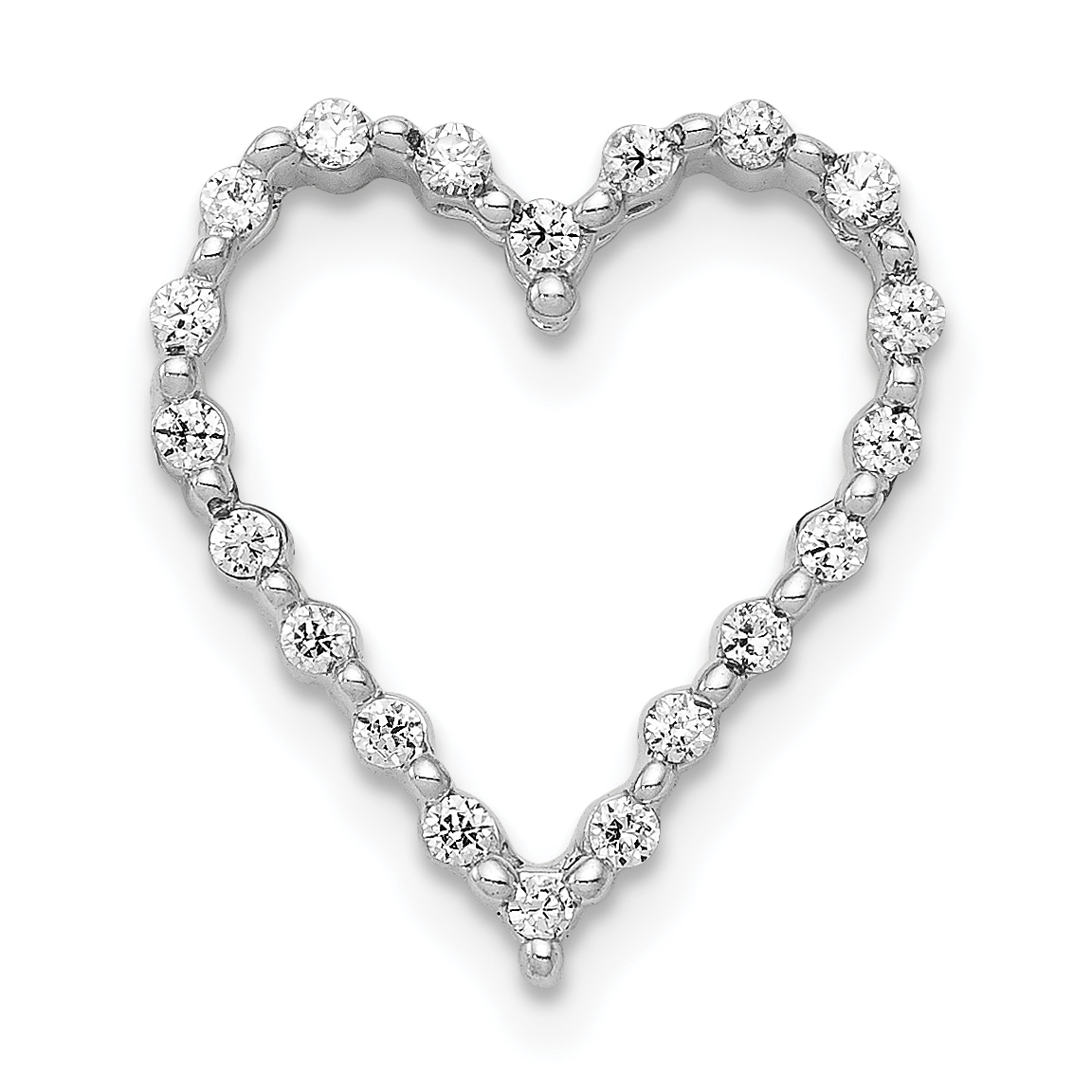14k White Gold 1/5ct. Diamond Heart Chain Slide (PM4887-020-WA)