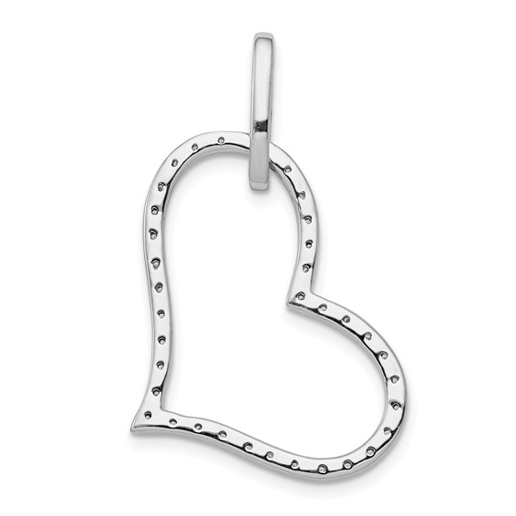 14k White Gold 1/6 carat Diamond Heart Pendant