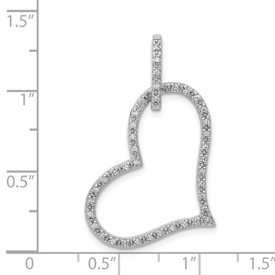 14k White Gold 1/6 carat Diamond Heart Pendant