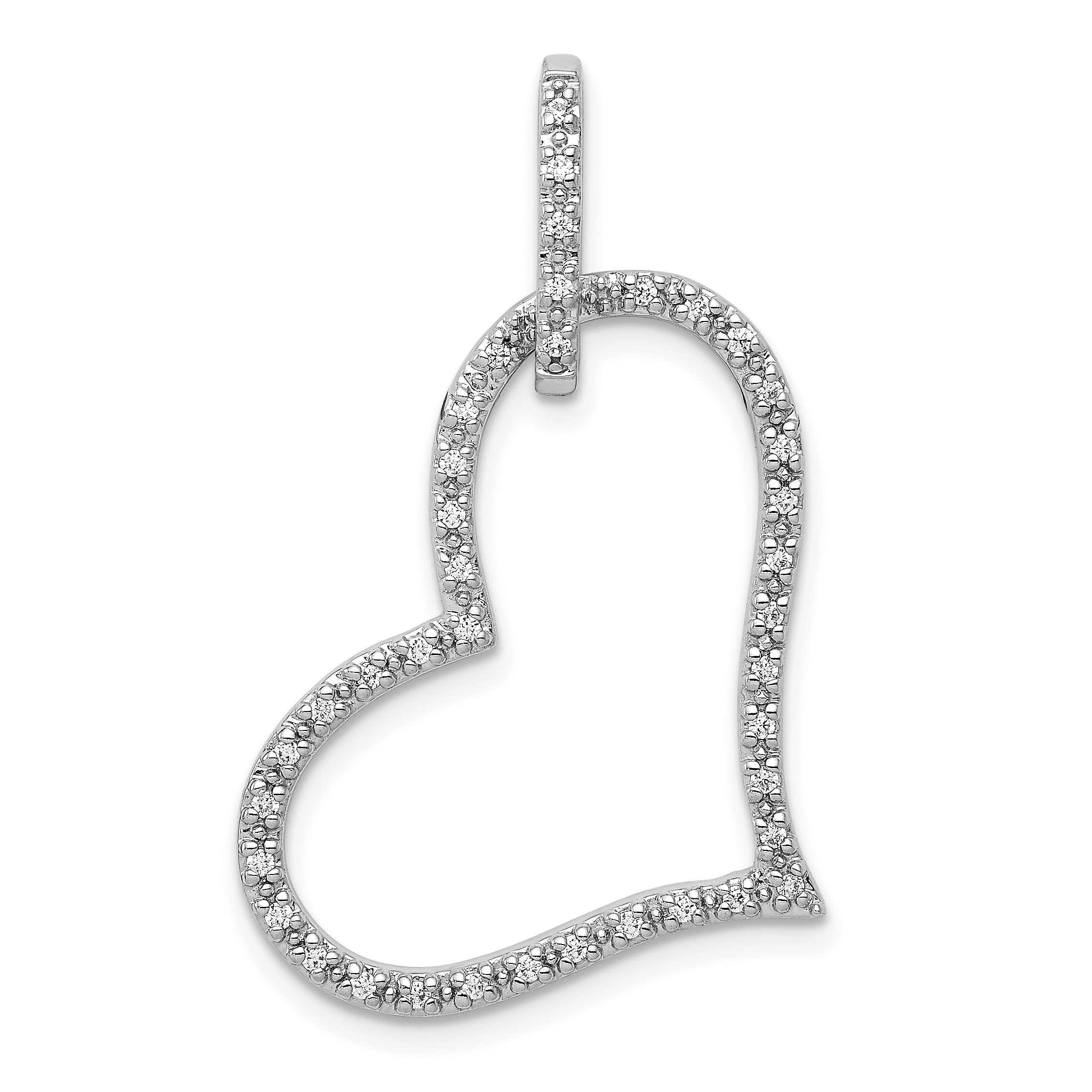 14k White Gold 1/6ct. Diamond Heart Pendant (PM4888-015-WA)