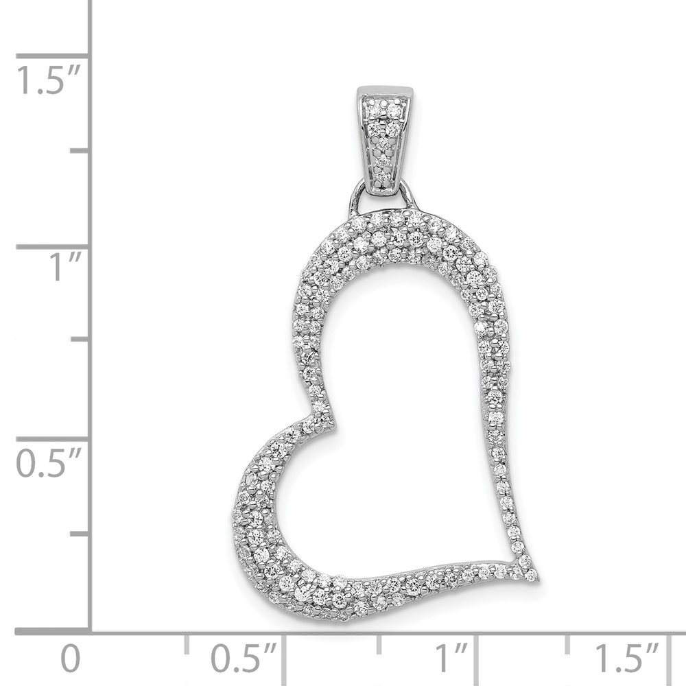 14k White Gold 1/2ct. Diamond Heart Pendant (PM4889-050-WA)
