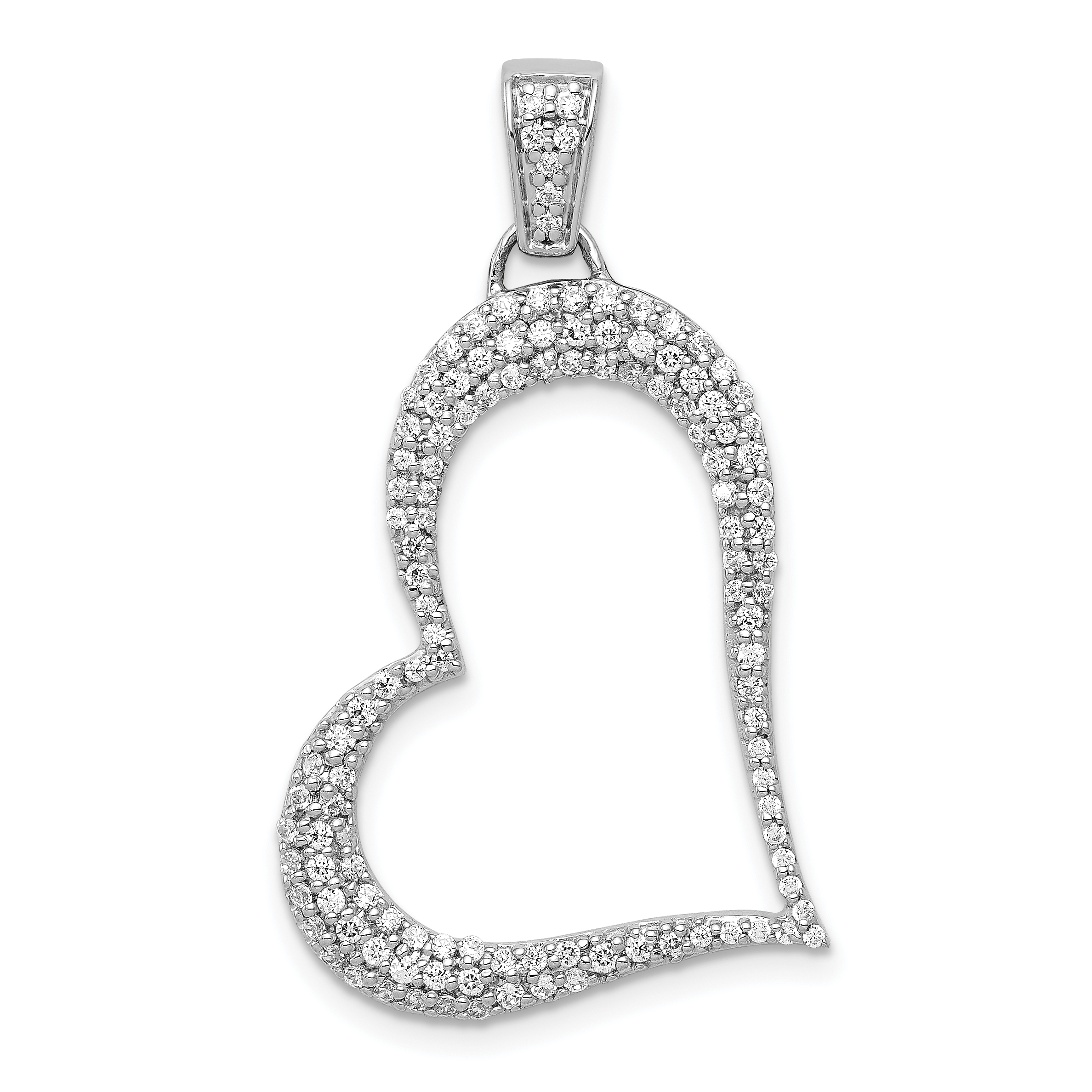 14k White Gold 1/2ct. Diamond Heart Pendant (PM4889-050-WA)