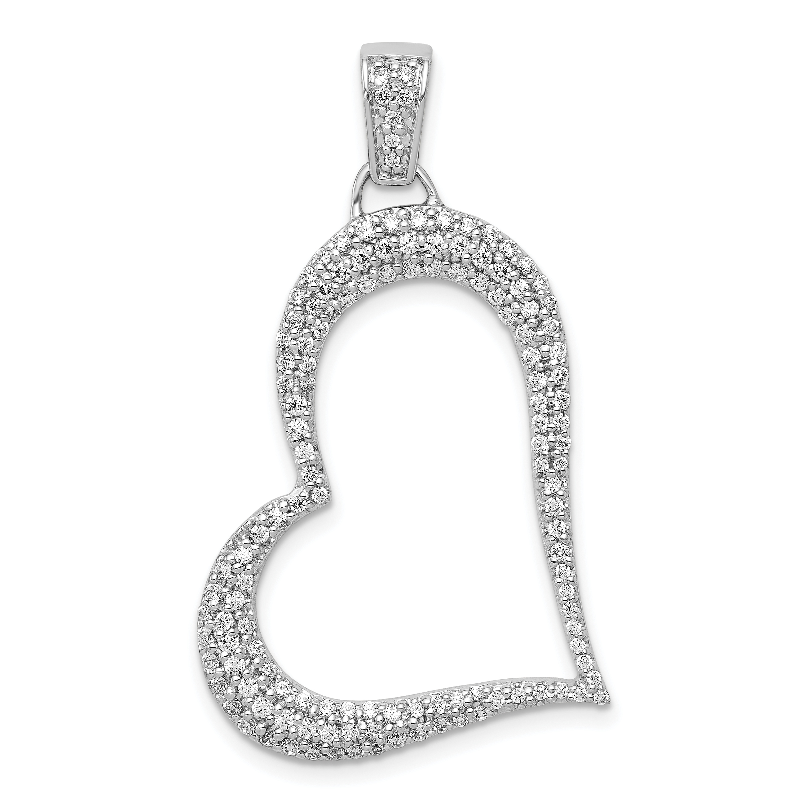 14k White Gold 5/8ct. Diamond Heart Pendant (PM4889-062-WA)