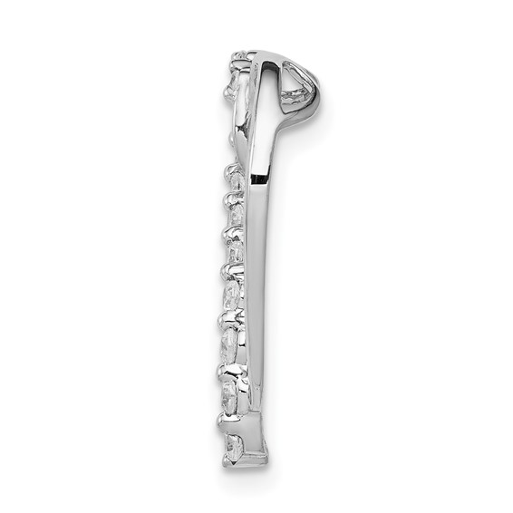 14k White Gold 1/6 carat Diamond Heart Chain Slide