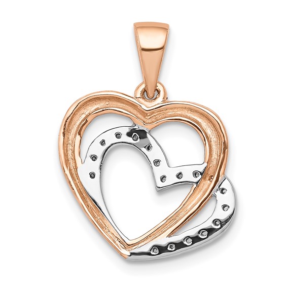 Gold Intertwined Heart Diamond Pendant