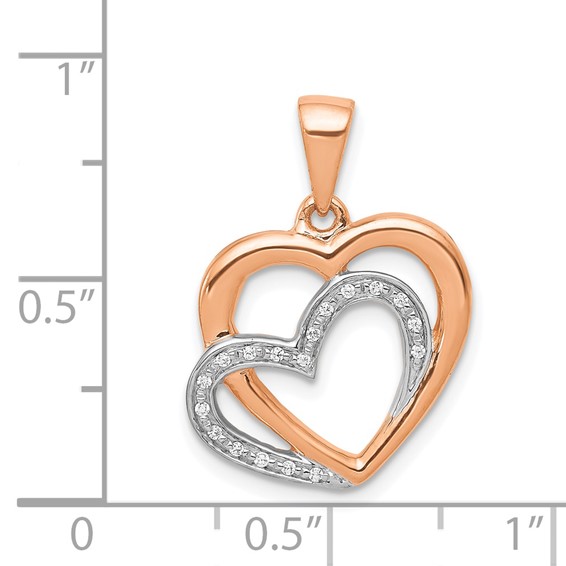 Gold Intertwined Heart Diamond Pendant